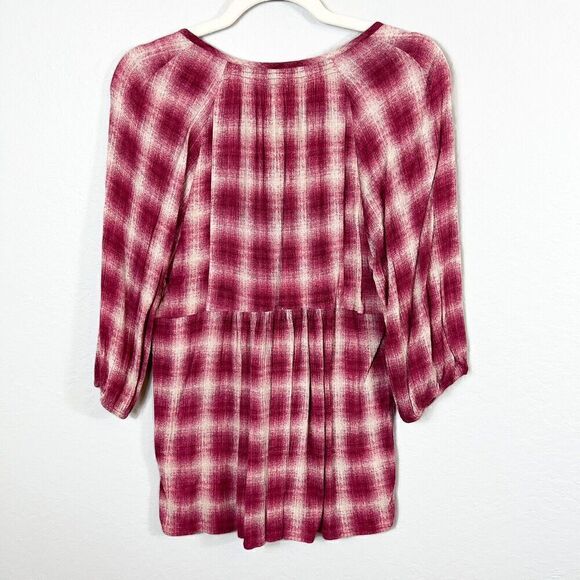 ANTHROPOLOGIE MAEVE Pink/Cream Long Sleeve Peasant Top Size XS - Picture 9 of 9